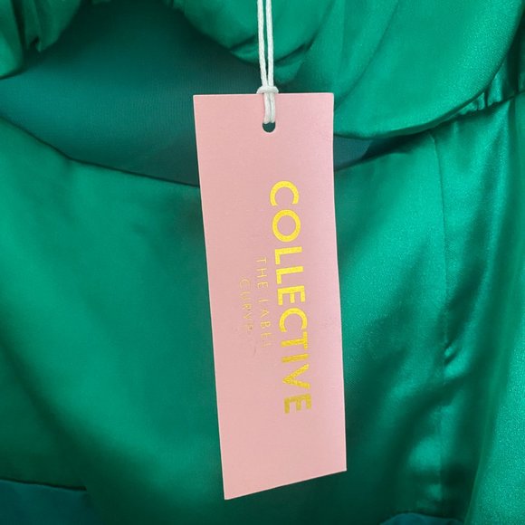 NWT Plus Size ASOS Satin Green Bodysuit - Picture 5 of 5